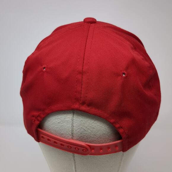 Crownline Snapback Cap Red One Size Adjustable Embroidered 6 Panel Headmaster - Picture 6 of 9